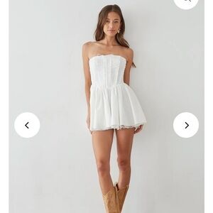 American Threads White Lace Mini Dress